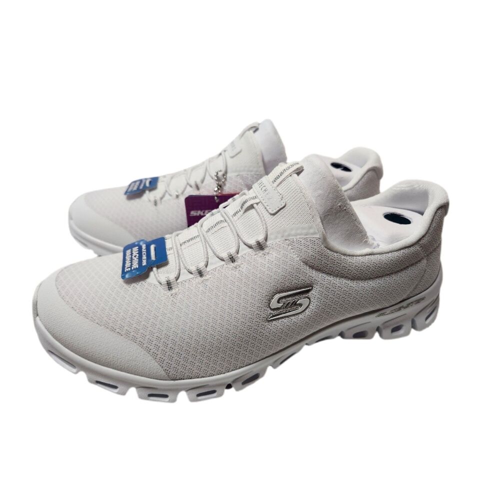 Skechers Glide‑Step Resilience Women’s 10 Wide Fit White Silver - Picture 2 of 11